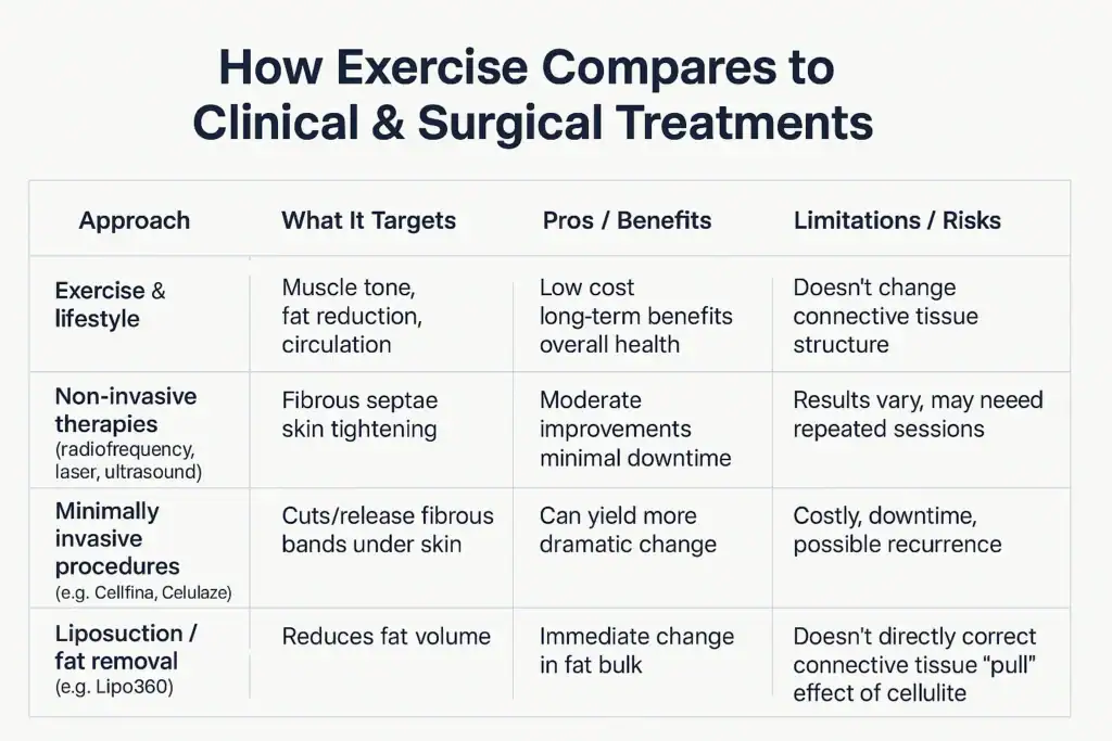 Sculpting Your Bum: Can Toning Exercises Really Reduce Cellulite? 2 How exercise compares to treatments from Lipo 360 Nazeing
