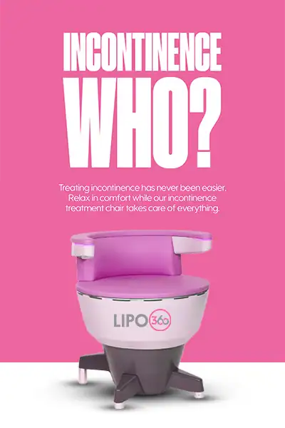 LIPO360 EMS Chair Can Help with Urinary Incontinence 2 Image of a urinary incontinence treatment seat Nazeing